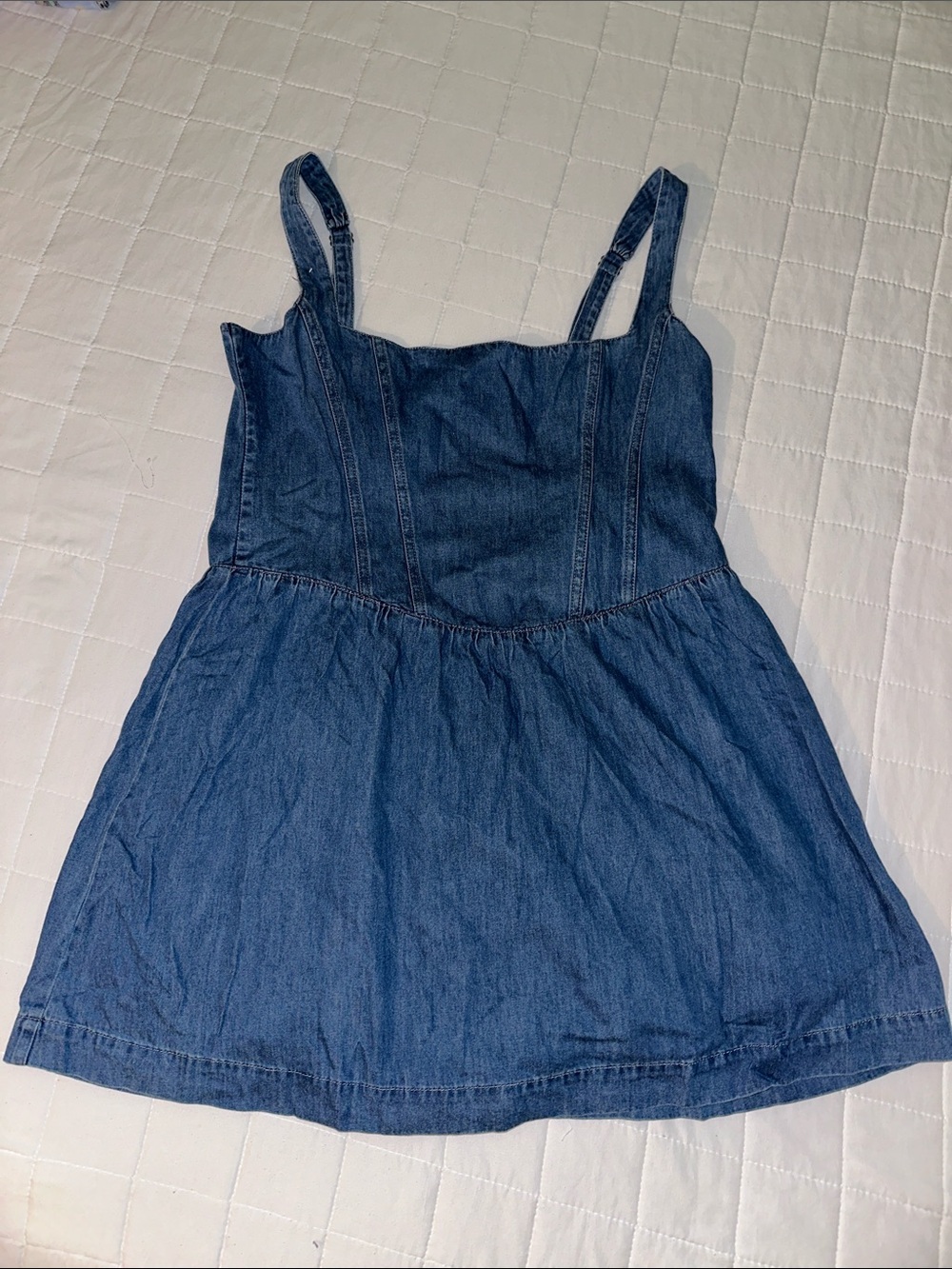 Girls' Blue Denim Sundress - Sleeveless Straps
